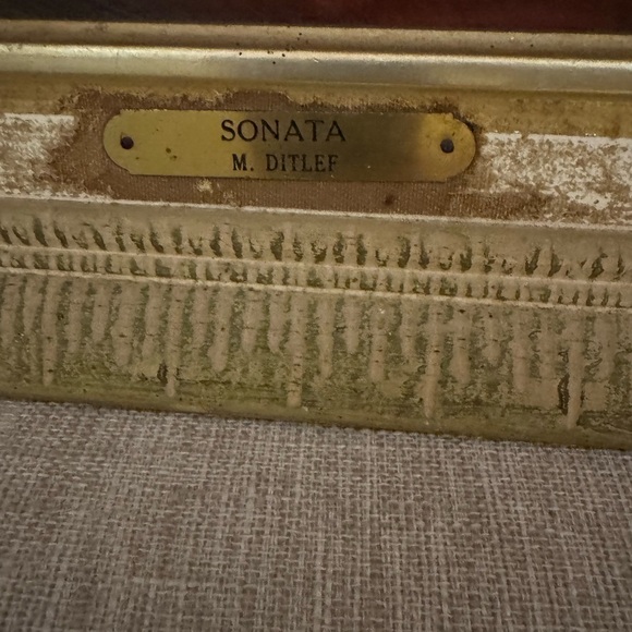 Elegant Framed Art with Woman in Red Dress - Picture 2 of 2